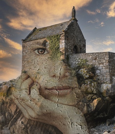 Girl on the Rocks | Digital Photo Art | Ingrid van der Meer | Art & Pictures Gallery