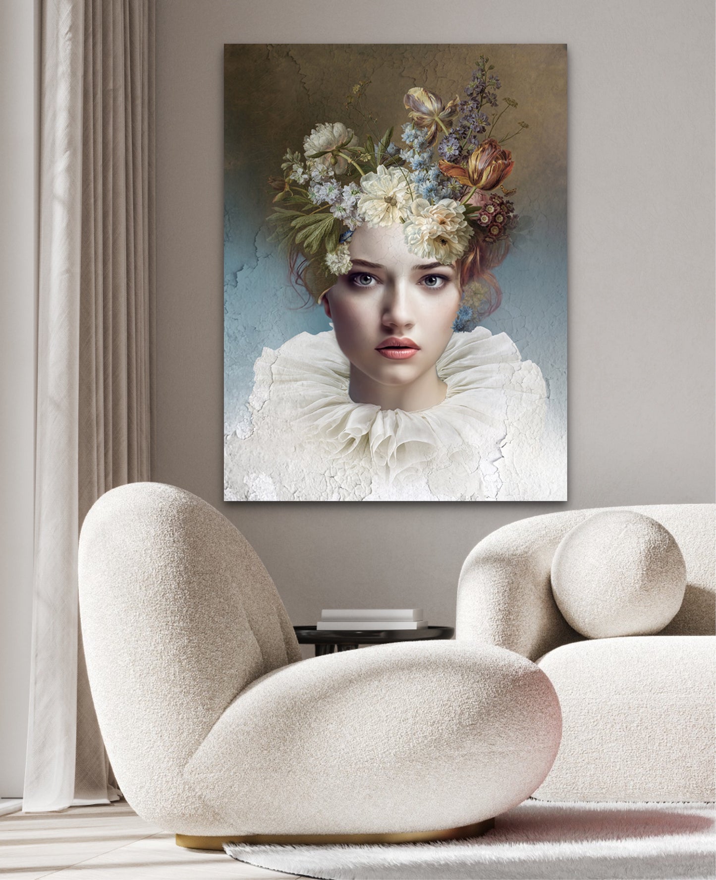 Portrait with Flowers | Digital Photo Art | Ingrid van der Meer | Art & Pictures Gallery
