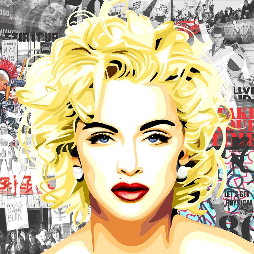 Madonna | Mixed Media Popart | Annejole Jacobs - de Jongh | Art & Pictures Gallery