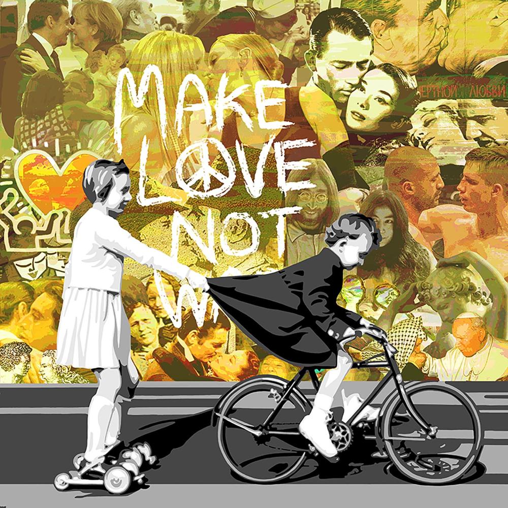 Famous Couples | Make Love not War | Mixed Media Popart | Annejole Jacobs - de Jongh | Art & Pictures Gallery