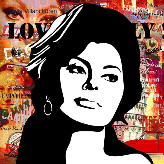 Sophia Loren | Annejole Jacobs - de Jongh | Mixed Media Popart | Art & Pictures Gallery